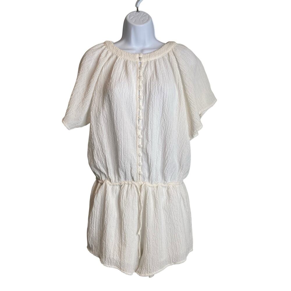 Sabo Designed in Australia Women’s White Silk Blend Romper Size XXS Oversized